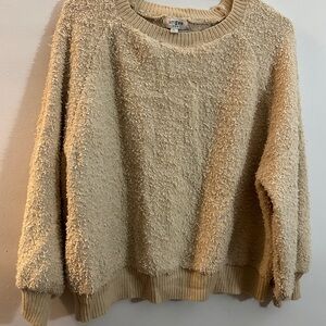 Umgee Cream Textured Crew Neck Sweater